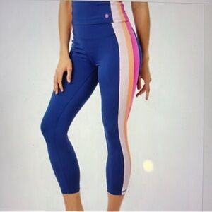 Lilly Pulitzer Vibrant Blue and Pink Stripe Leggings